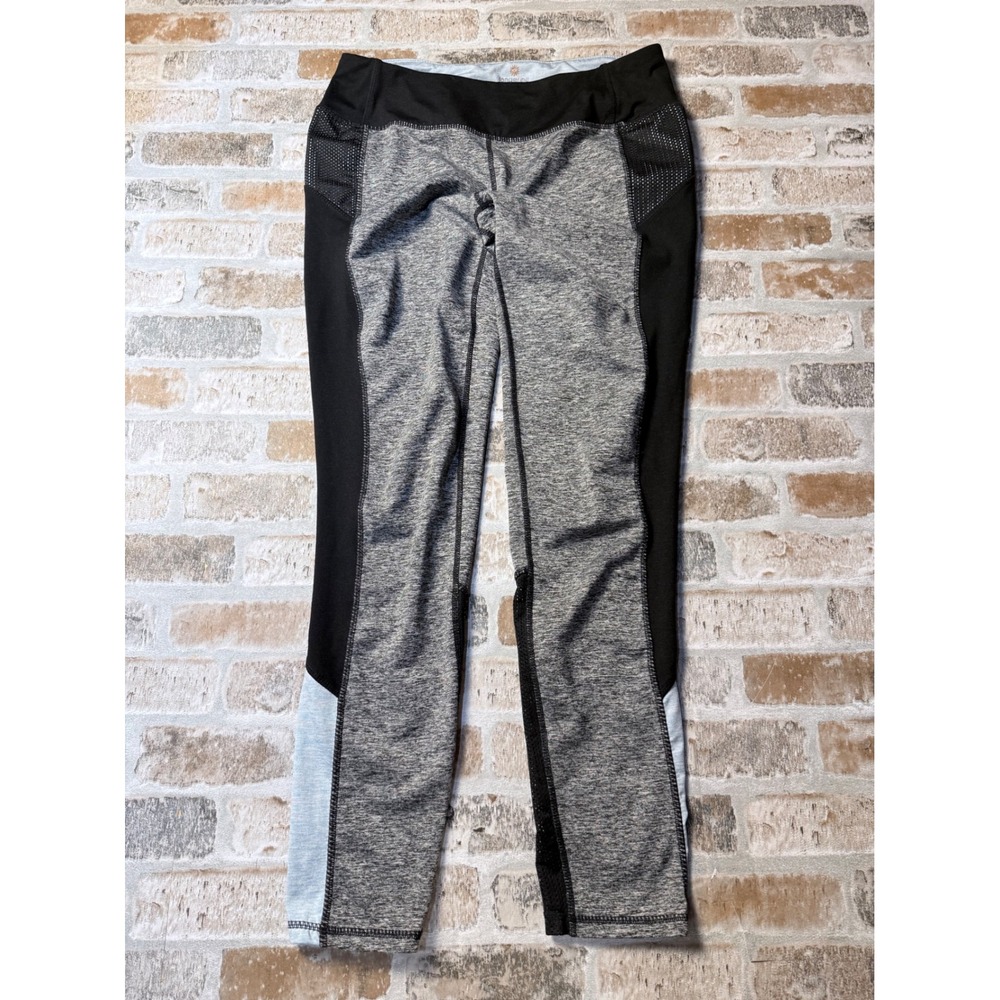 Tangerine Womens Colorblock Mesh Panel Leggings Black Gray Blue Size M